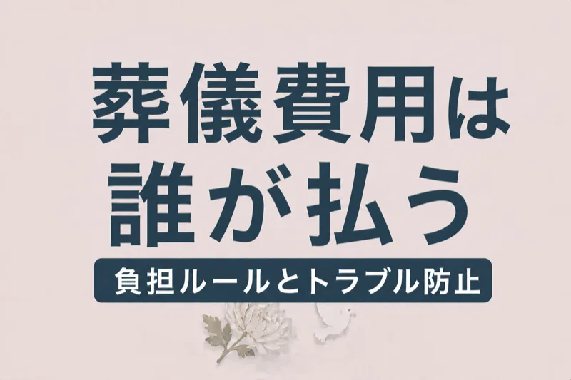 葬儀費用は誰が払う？相続人間の負担ルールとトラブル防止策